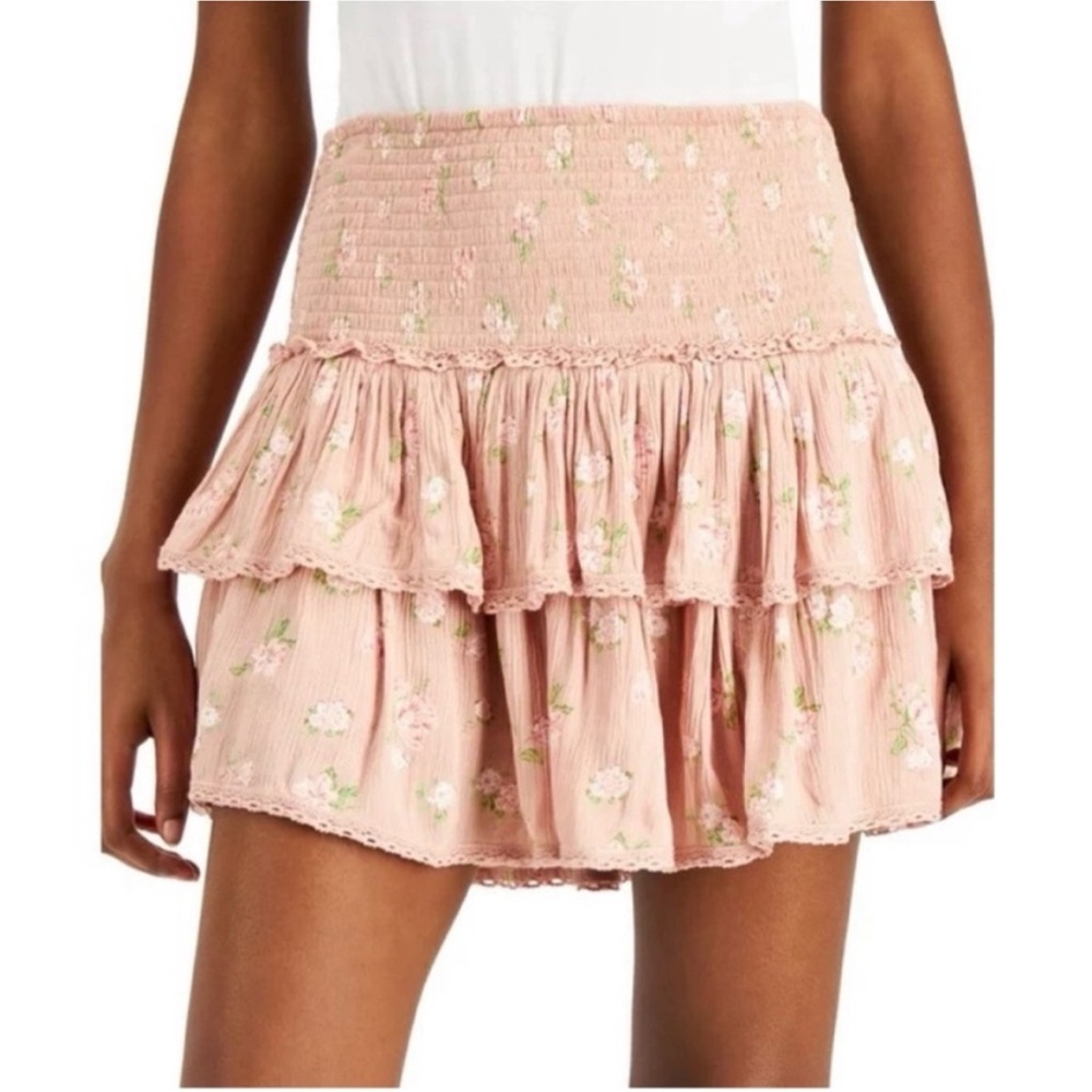 NWT Lucky Brand Floral Print Tiered Mini Skirt